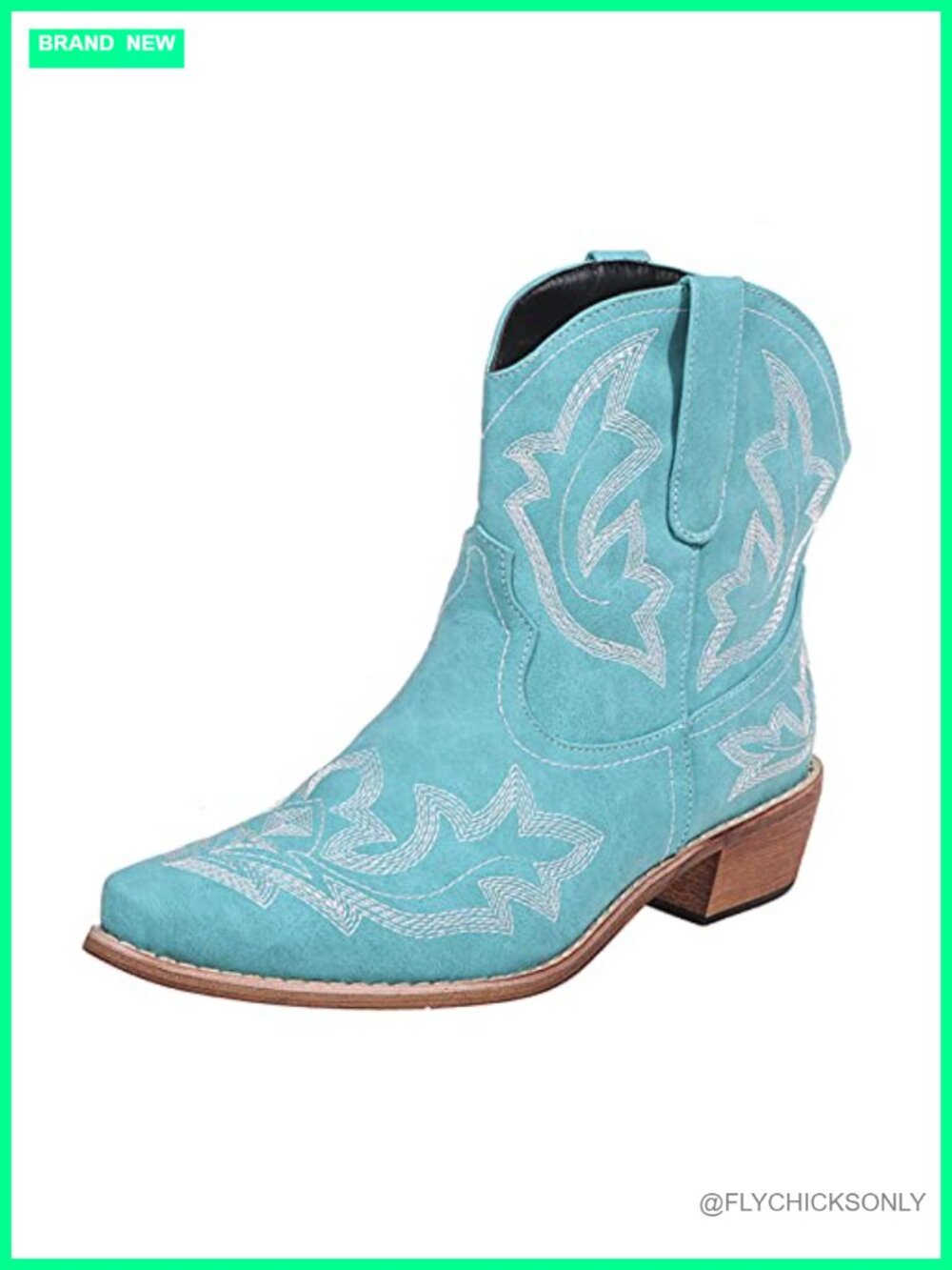 Women's Western Ankle Booties PU Leather Pointed Toe Cowgirl Boots